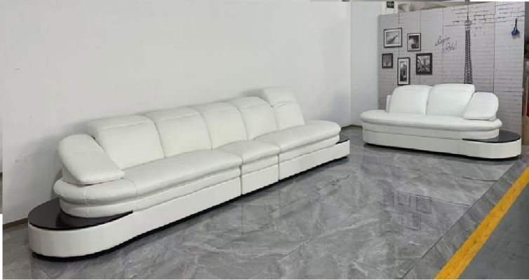 Halb Runde Leder Sofa Ecksofa Wohnlandschaft Rund Couch Sitz Polster