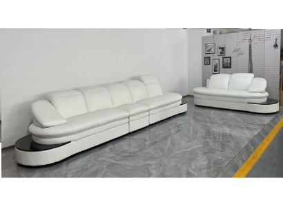 Halb Runde Leder Sofa Ecksofa Wohnlandschaft Rund Couch Sitz Polster