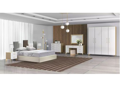 Эксклюзивный белый спальный гарнитур выполненный в стиле модерн