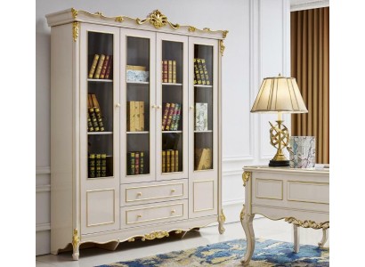 Классический деревянный шкаф для книг в стиле барокко рококо