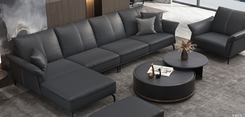 Wohnzimmer L-Form Schwarz Modern Luxus Multifunktion Sofa Couch