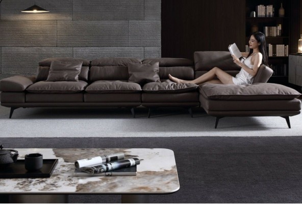 Wohnzimmer L-Form Modern Braun Design Sofas Neu Ecksofa Polsterung