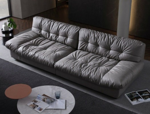 Big xxl Wohnzimmer Leder Modernes Design Sofa Couch 4 Sitzer Textil