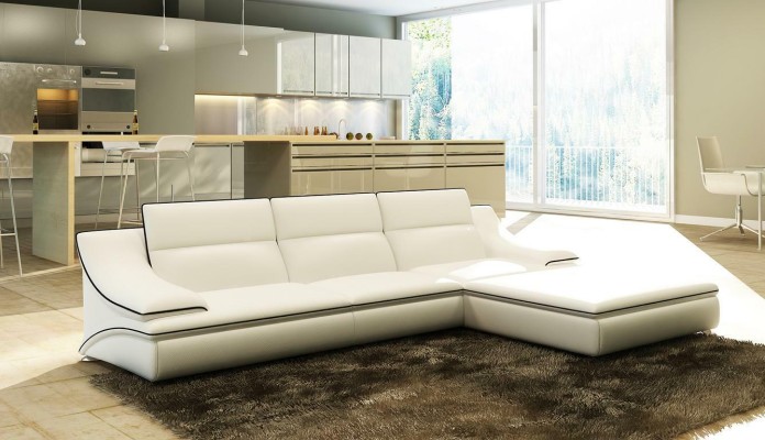 Design Polster Eck Sofa Couch Leder Sofas Garnitur Wohnlandschaft XXL