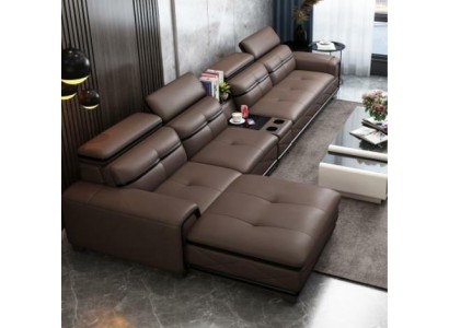 Sitz Möbel Wohnlandschaft Luxus Kunstleder Ecksofa L-form Polster Modern Relax