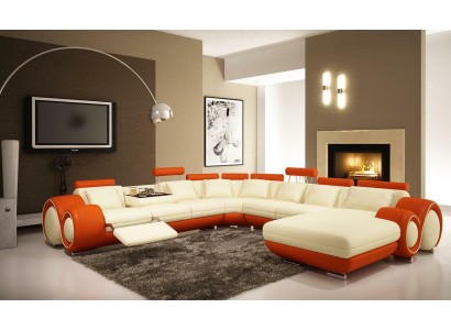 Multifunktions Ledercouch Sitz Polster Wohnzimmer Dekor Leder Garnitur Sofa