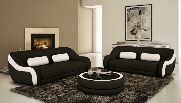 Sofagarnitur Sitz Leder Design XXL Polster Couch Set Garnitur 3+2 Sitzer