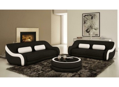 Sofagarnitur Sitz Leder Design XXL Polster Couch Set Garnitur 3+2 Sitzer