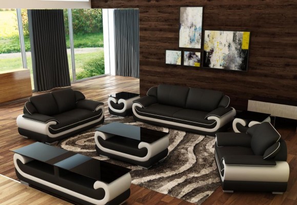 Leather sofa Couch Living landscape 3+2 Seater Design Modern Sofa 0615