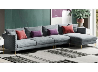 Textil Modern Relax Sitz Luxus Möbel Wohnlandschaft Ecksofa L-form Polster Sofa