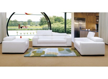 Sofagarnitur Design Couch 3+2 Set Polster Leder Dekorative Sofa Wohnzimmer