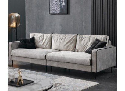 Потрясающий четырехместный диван из текстиля в сером цвете