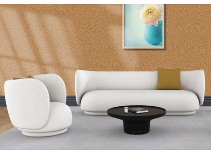 Оригинальный диван необычной формы из вельвета в белом цвете