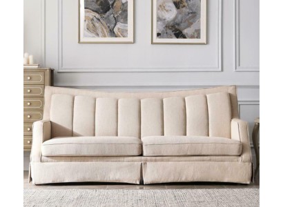  Потрясающий мягкий трехместный диван из текстиля в бежевых тонах