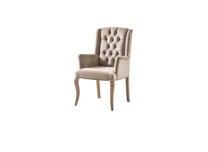 Роскошный стул честерфилд с мягким сиденьем  в бежевом цвете