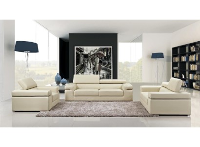Восхитительный кожаный диванный гарнитур 3+2+1 в современном стиле