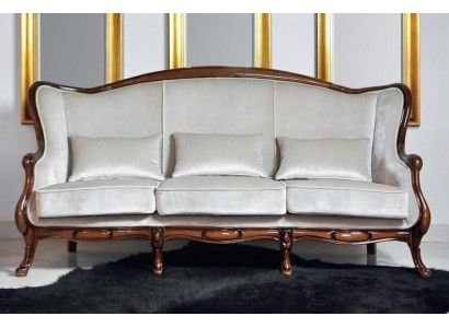 Dreisitzer Sofa 3 Sitzer Luxus Stoff Grau Wohnzimmer Klassische Möbel Braun Neu