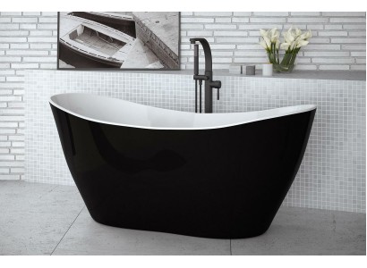 Schwarze Designer Badewanne Freistehende Luxus Wanne in Schwarz