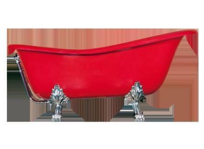 Rote Designer Badewanne Freistehende Luxus Wanne in Rot Wannen Bad