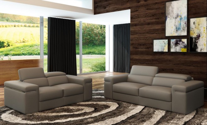 Verstellbare Ledercouch Sitz Polster Wohnzimmer Set Leder Garnitur Sofa Couch 3+2+1