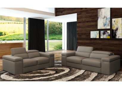 Verstellbare Ledercouch Sitz Polster Wohnzimmer Set Leder Garnitur Sofa Couch 3+2+1