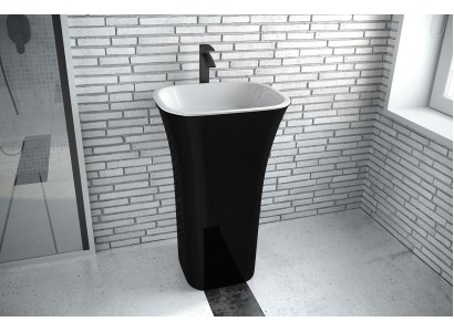  Стильная акриловая раковина черно-белого цвета для ванной комнаты