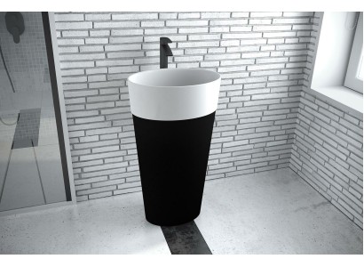 Дизайнерская акриловая раковина черно-белого цвета в стиле модерн