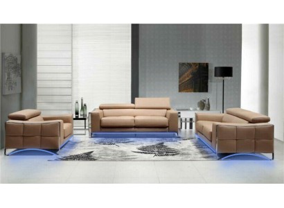 Sofagarnitur Leder Sofa Set 3+2 (ohne Sessel) Couch Sitz Polster Garnitur 1504