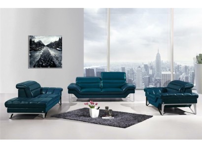 Sofagarnitur Leder Sofa Set 3+2 (ohne Sessel) Couch Sitz Polster Garnitur 994