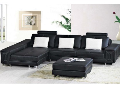 Wohnlandschaft Designer Sofa Couch Polster Leder Sofas Eck Ecke Sitz LForm Genov