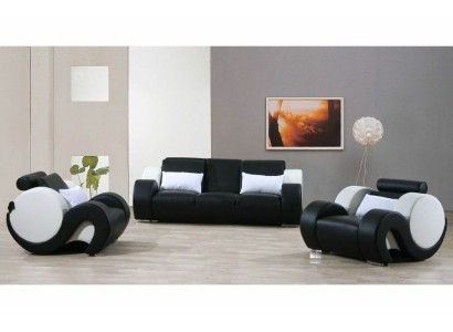 Sofagarnitur Couch Polster Sofa Set 3+1+1 Leder Couchen Sofas Komplett Neu 1094