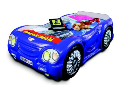 Rennwagen Auto Bett mit Matratze Kinderbett Autobett Kinderzimmer Blau