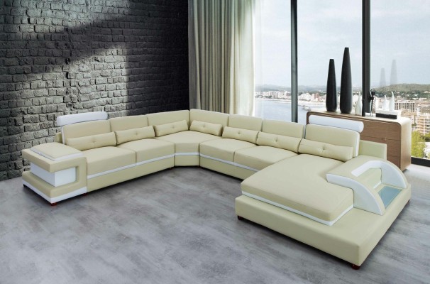 Ledersofa XXL Big Sofas Sofa Couch Couch Polster Ecksofa Wohnlandschaft Leder