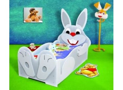 Kinderbett Kinderbett Bett Betten mit Matratze mit Tiermotiv Schlafbett Hase