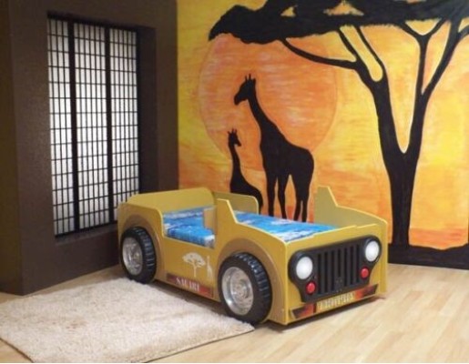 KINDERBETT Jeep Fahrzeug Africa Schlafzimmer JUGENDBETT AUTO BETT BETTEN SAFARI