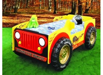 Kinderbett Kinderbett JEEP ABS Bett Betten Auto Jugendbett Fahrzeug Matratze Neu