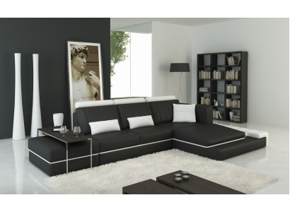 Moderne Wohnzimmer Ecksofa Couch Polster Eck Ledersofa Garnitur LForm