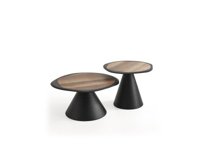 Дизайнерский комплект из 2-х деревянных журнальных столиков для гостиной