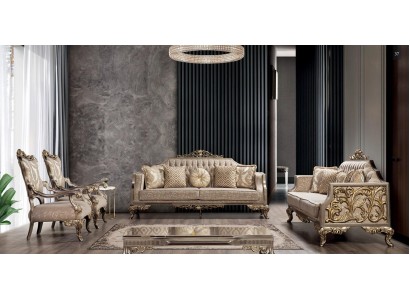 Роскошный дизайнерский комплект классических диванов 3+3+1+1 для гостиной с роскошной отделкой и утонченными деталями