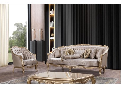 Королевский диванный гарнитур для гостиной в элегантном классическом стиле 3+1 с креслом