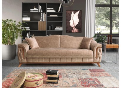 Wohnzimmer 3 Sitzer Design Couch Rot Polster Sofas Neu Modern Beige