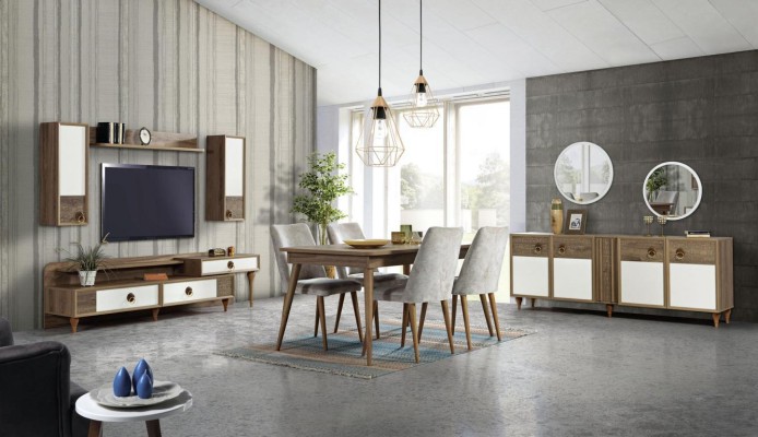 Esszimmer Set Essgruppe Tisch Garnitur Esstisch Set 4x Stühle Komplett 5tlg.