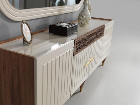 xxl sideboard Anrichte Kommode 201cm mit Spiegel 2tlg. Schrank Kommoden