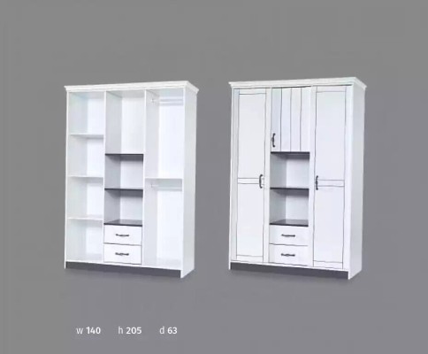 Landhaus Möbel Schlafzimmer Kleiderschrank Schrank Weiß Schränke 140cm