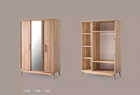 Kleiderschrank braun Holz Schlafzimmer Möbel design Schränke Edler Schrank