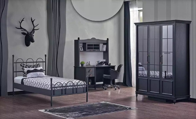 Schwarzer Kleiderschrank Design Schrank Luxus Einrichtung Schlafzimmer Möbel