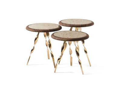 Дизайнерский комплект из 3-х круглых кофейных столиков для гостиной