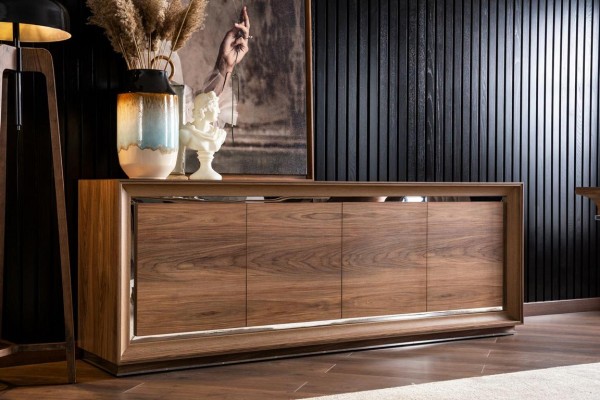 Braune Kommode Anrichte Buffet Schrank Möbel Anrichten Sideboard 218cm