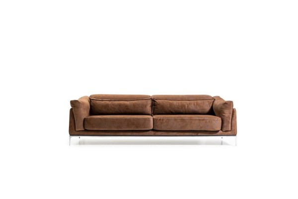 Sessel + Sofa in Braun Modern Style Mittelweich Luxuriös Bequem Neu