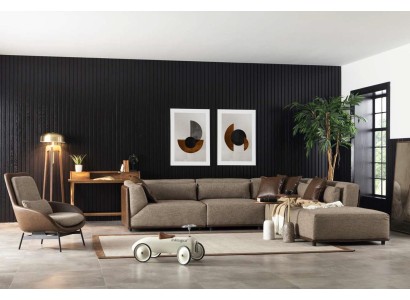 Wohnlandschaft Ecksofa Couch Polster Möbel Eckgarnitur Sofa Stoffsofa